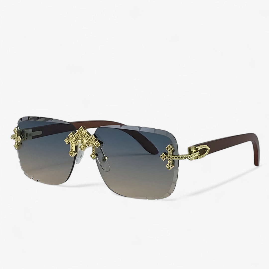 Rimless Steampunk Sunglasses with Metal Details – Nirex | Skanto