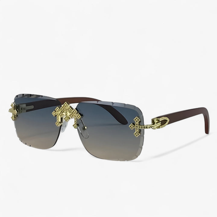 Rimless Steampunk Sunglasses with Metal Details – Nirex | Skanto