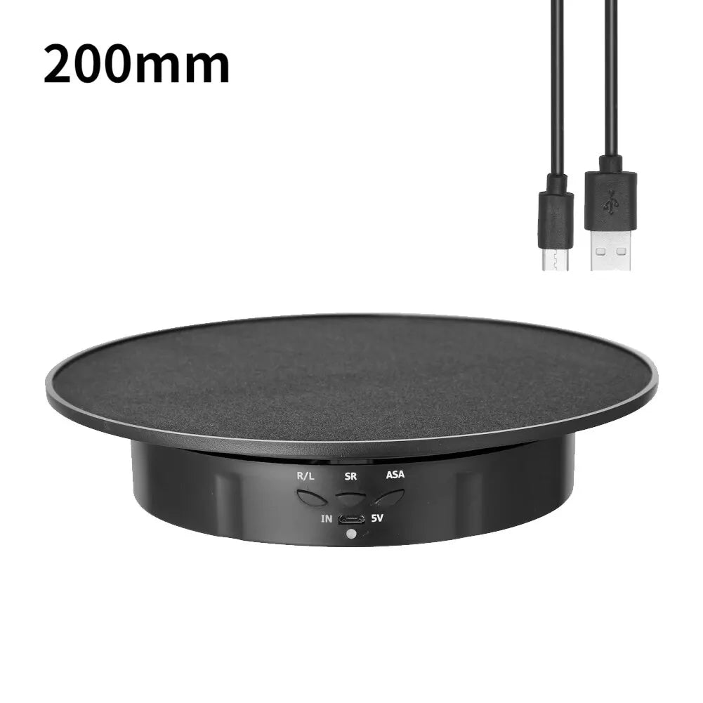 Skanto | Motorisert Roterende Speildisplaystativ - Tre Hastigheter, Platespillerholder, USB-strømforsyning for roterende skyting