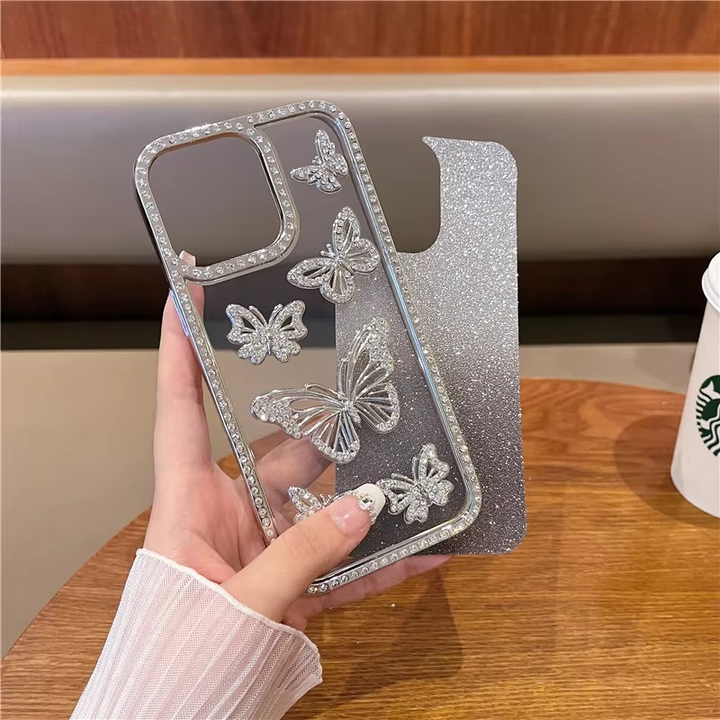 Skanto | Luksus Glitter Sommerfugl Rhinestone Sak for iPhone