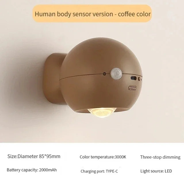 Roterende Mini Magnetisk Oppladbar Vegglampe | Skanto