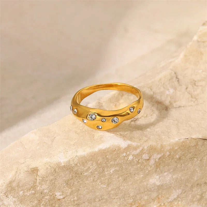 Skanto | Gull Diamant Innebygd Ring