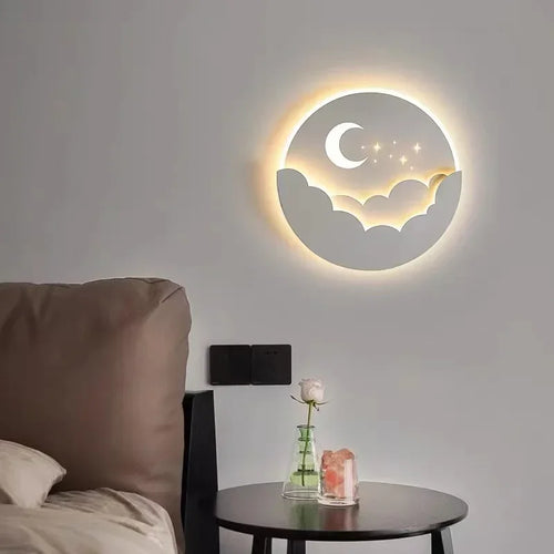 Skanto | Magisk LED Vegglampe med Måne og Stjerner │ Skap en Fortryllende Atmosfære i Rommet Ditt