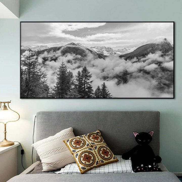 Northern Landscapes Skog Fjell Villmark Wall Art Fine Art Canvas Prints Black White Posters For Living Room Modern Home Office Decor | Skanto