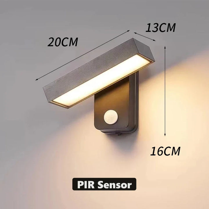 Skanto | LED Utendørs Vegglampe VarioLux | Bevegelsessensor & IP65 | Rotérbar | 30–50 cm