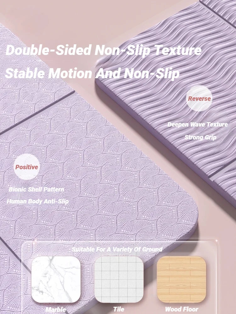 Norvo | YogaMat FlexFold | Sammenleggbar & Lettvekt | Dobbeltsidig Rutsjefri | Miljøvennlig TPE