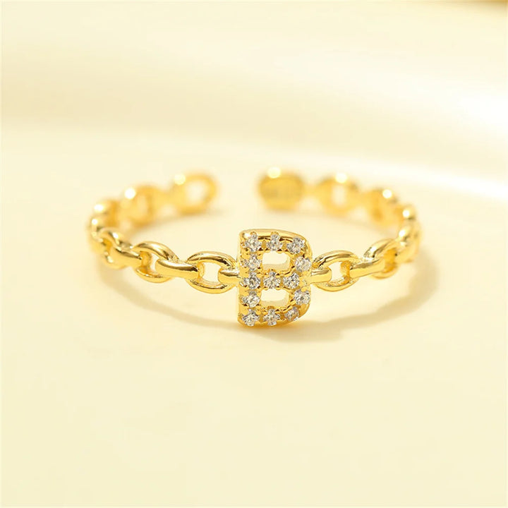 Skanto | Delikat Diamant Bokstav Initial Ring