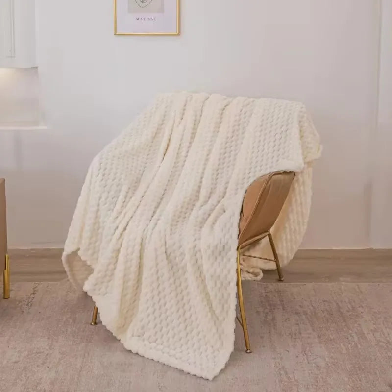 Skanto | Rutet Myk Fløyelspledd Varm Koselig Pledd for Sofa og Seng