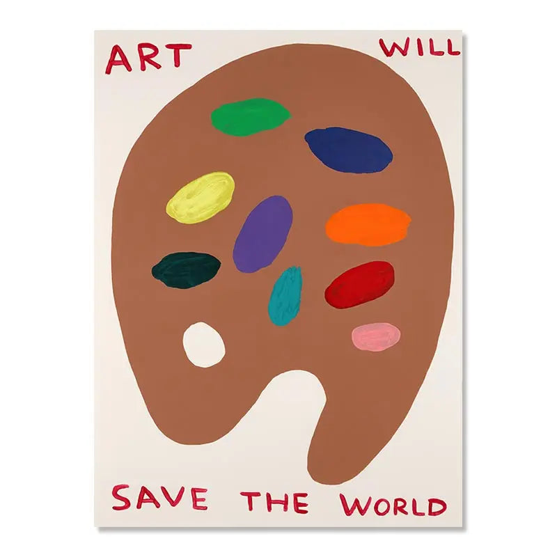 Skanto | David Shrigley Kanin Katt Vin Kjekks Rask Veggkunst Abstrakte Trykk Lerret Maleri Nordisk Plakat Bilder Stue Dekor