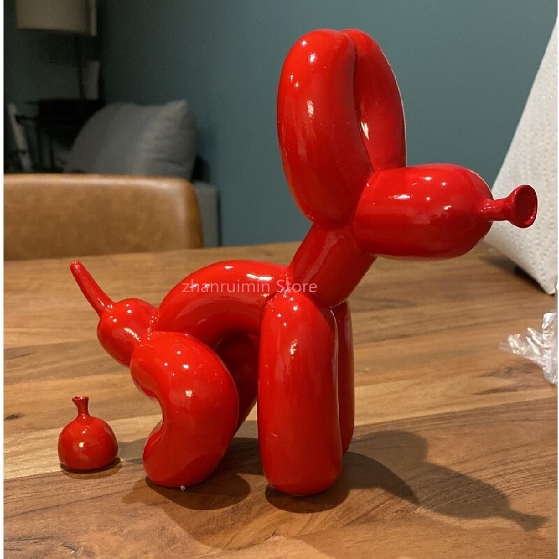 Skanto | Balloondog Skulptur, Ballongkunst Statues, Mini Samleobjekt, Hjemmedekor, Harpiksfigur, Skrivebordsaccessoirer, Romdekorasjon