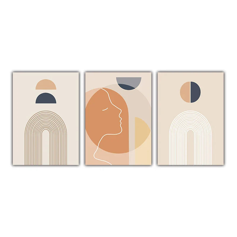 Minimalist Abstract Sun Geometry Wall Art Fine Art Canvas Prints Pictures For Living Room Bedroom, Home Office Art Decor | Skanto