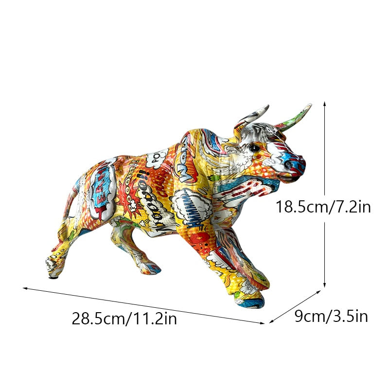Skanto | Graffiti-Maling Harpiks Tyr Figur Home Stue Soverom Kontor Skrivebord Feng Shui Ornament Samling Statuetter