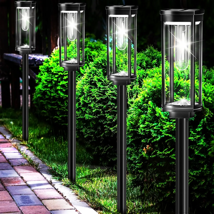 Solart hage lampe med varmt LED lys – Værbestandig aluminiumdesign | Skanto