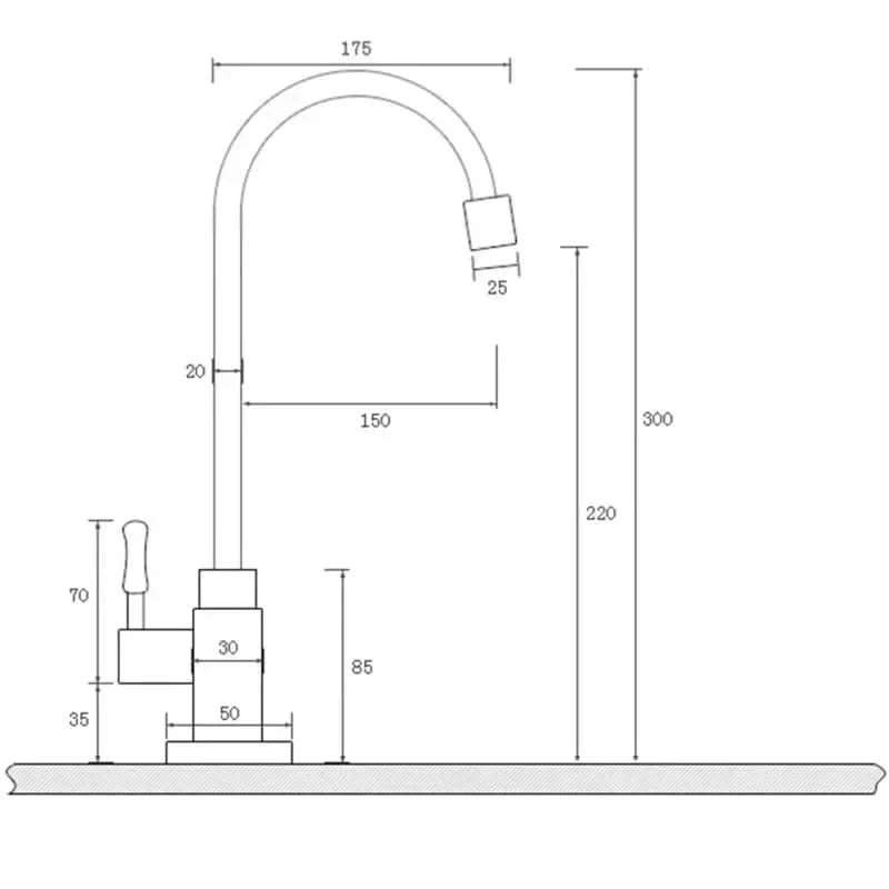Antiker Messing-Schwanenhals-Wasserhahn für die Küche
