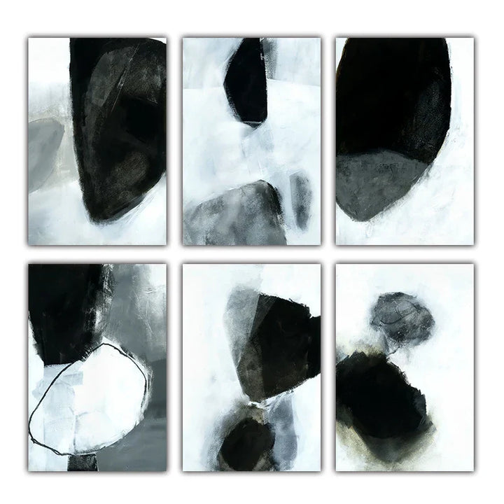 Dark Stones Abstract Wall Art Fine Art Canvas Prints Nordic Images For Modern Apartment Living Room Home Office Decor | Skanto