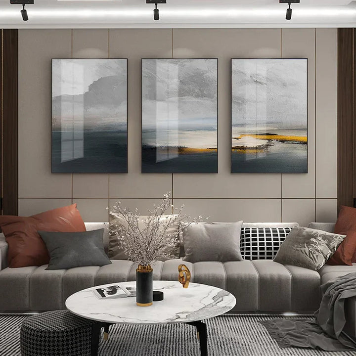 Sunset Lake Landscape Abstract Wall Art Fine Art Canvas Prints Pictures For Modern Apartment Living Room Home Office Art Decor | Skanto
