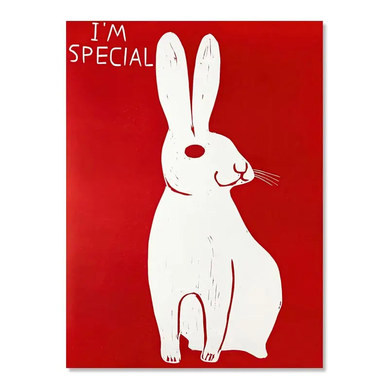 Skanto | David Shrigley Kanin Katt Vin Kjekks Rask Veggkunst Abstrakte Trykk Lerret Maleri Nordisk Plakat Bilder Stue Dekor