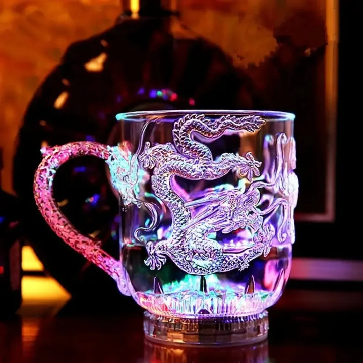 Skanto | 1 stykke fargeforandrende luminescerende LED dragekrus vannaktiverte lys øl kaffe melk te vin whiskey bar kopp reise kreativ gave