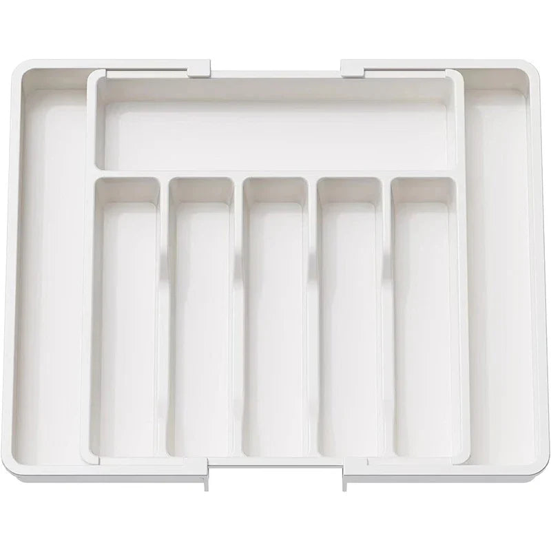 Skanto | Modulora Bestikkskuffinnsats | Utvidbar Bestikkorganisator | Justerbart Lagringssystem laget av PP | 38×35 cm