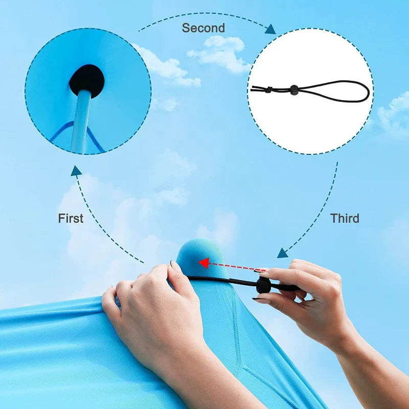 Norvo | Solaviva Strandtelt med UV-beskyttelse UPF50+ | Vindbestandig & Vanntett | For 3–4 personer | 200×200×170 cm