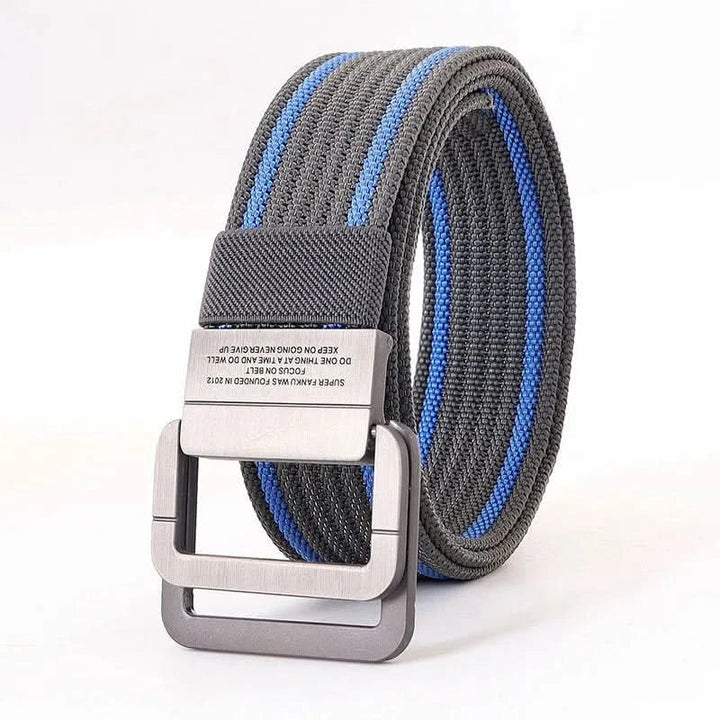 Unisex-Canvas-Gürtel – Doppelte Metallringschnalle, verstellbar