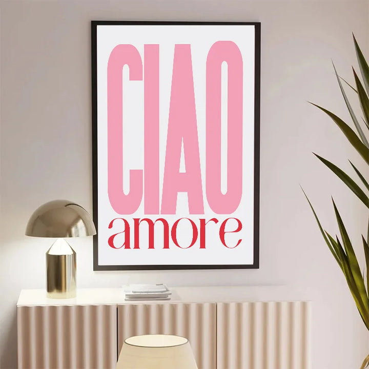 Pink Retro Love Quote Wall Art Fine Art Canvas Prints Typographic Pictures For Bedroom Living Room Hotel Room Modern Apartment Wall Art Decor | Skanto