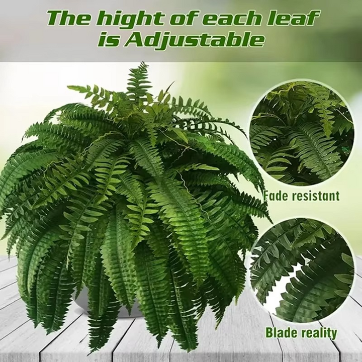 Skanto | UV-Resistant Livlike Boston Fern for Utendørs- og Innendørsdekor