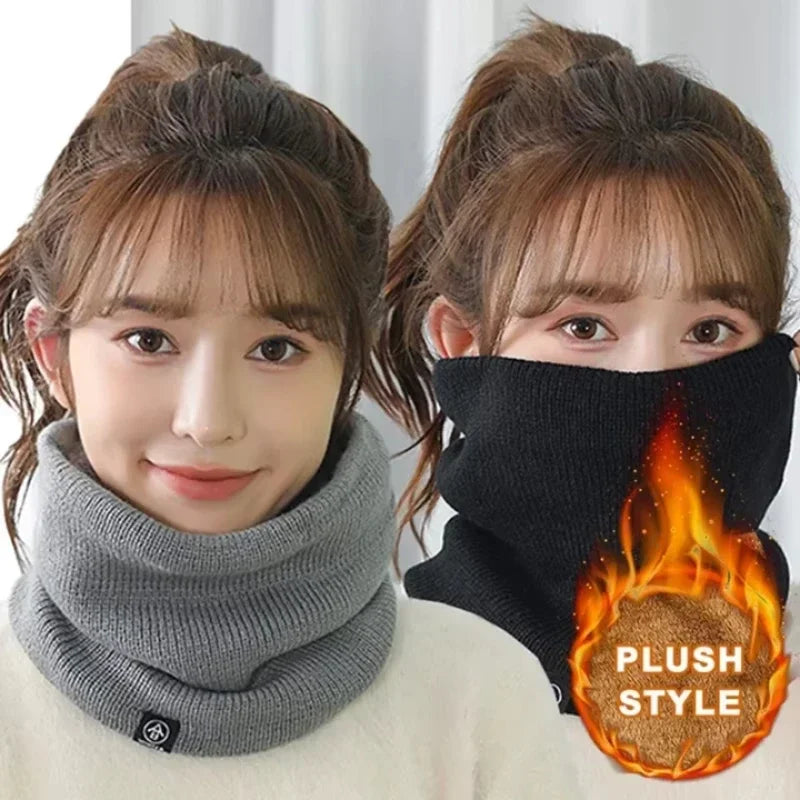 Norvo | ThermoKnit Pro | Varmer strikket skjerf med fleecefôr | Vindbestandig & Pustende | Justerbar multifunksjonell nakkebeskyttelse for kvinner & menn