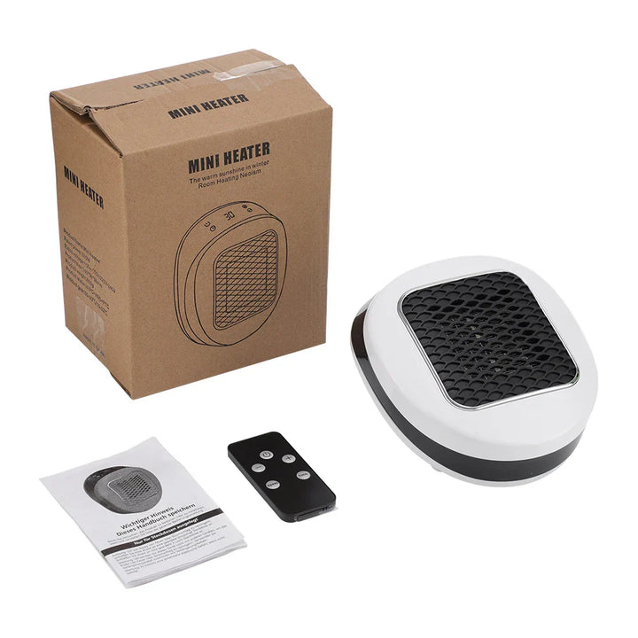 Skanto | ThermoLux Mini Veggvarmer 600W | Kompakt Elektrisk Varmeapparat med Fjernkontroll | Veggkontakvarmer med Termostat & Timer | Rask oppvarming på 3 sekunder