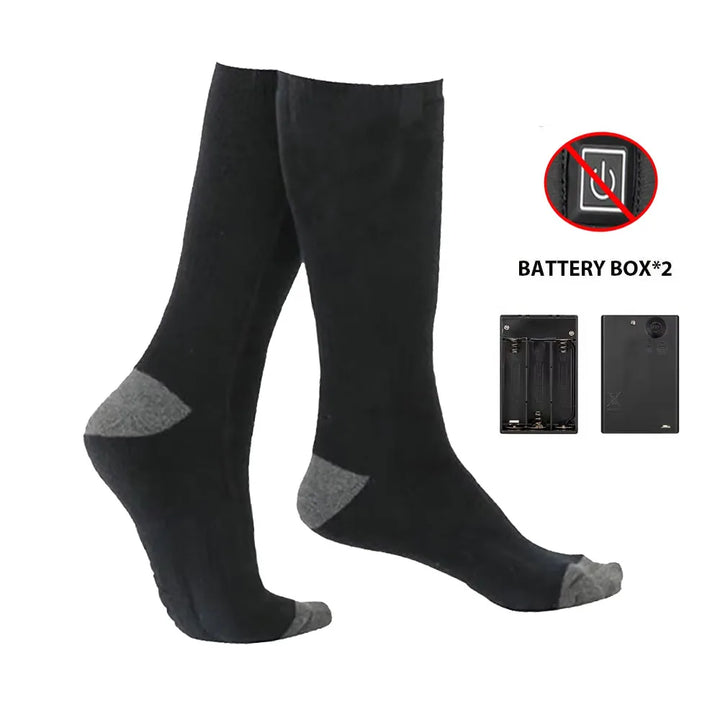 Skanto | HeatWear Oppladbare Sokker med Batteriboks | Elektriske Varme Sokker for Kvinne & Mann | Varme Sokker for Skiing, Vandring & Utendørs