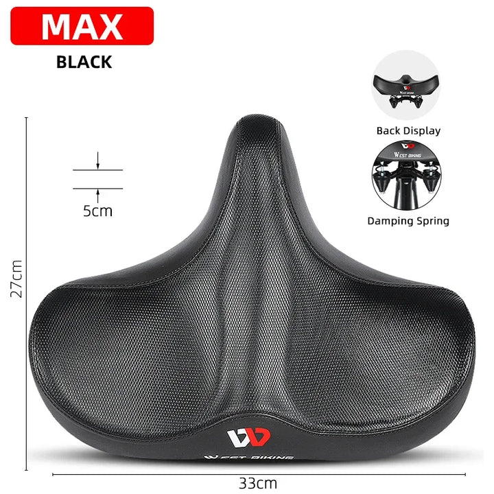 Skanto | Bred Ergonomisk Sykkelsete – Komfortabelt Sete med Støtdemping for By- og Terrengsykler