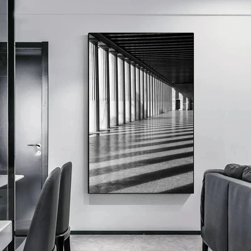 Minimalist Abstract Architectural Wall Art Fine Art Canvas Prints Posters Pictures For Modern Apartment Living Room Home Office Decor | Skanto