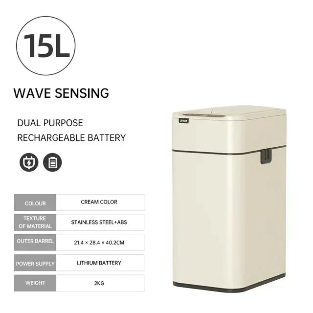 Skanto | Smart Rustfritt Stål Automatisk Sensor søppelbøtte