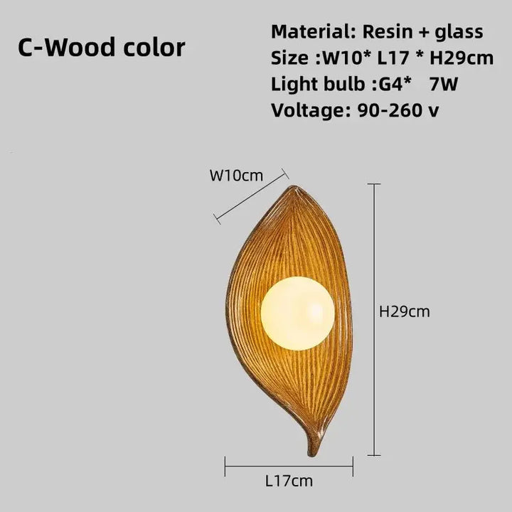 Skanto | Vegglampe LED blad gull Elegant