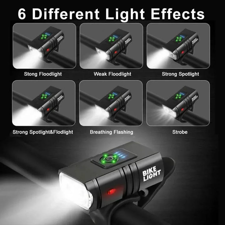 Skanto | NightRay – LED sykkellykt med USB-lading og 1500 lumen for trygge natturer