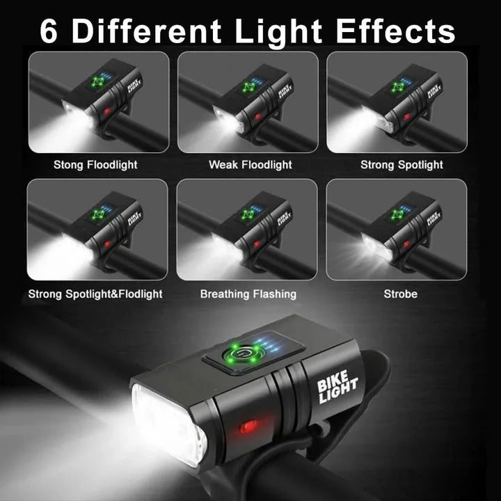Skanto | LED sykkellykt med USB-lading og 6 lysmodus for nattsykling