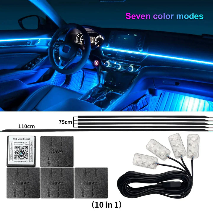 Skanto | Bluetooth RGB Symphony Bil Ambient Light Kit