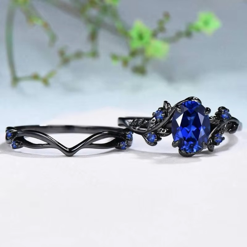 Skanto | Sapphire Leaf Branch Statement Ring for Women