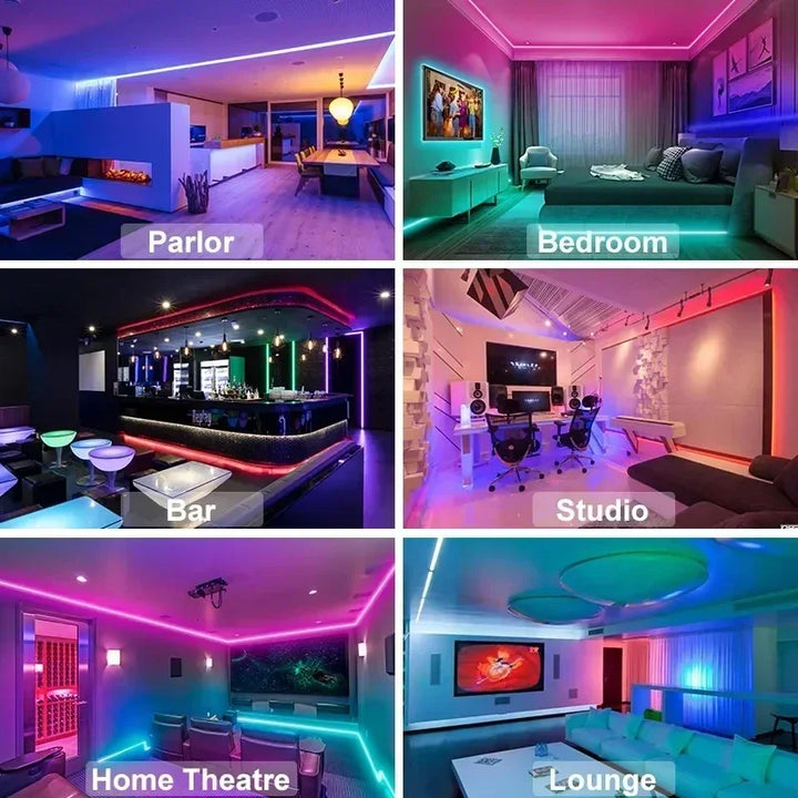 Skanto | RGB 5050 LED-stripe lys med fjernkontroll og appkontroll - USB-drevet