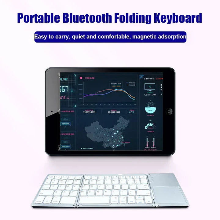 Trådløst sammenleggbart Bluetooth-tastatur med berøringspute – Kompakt, allsidig og ultrabærbar | Skanto