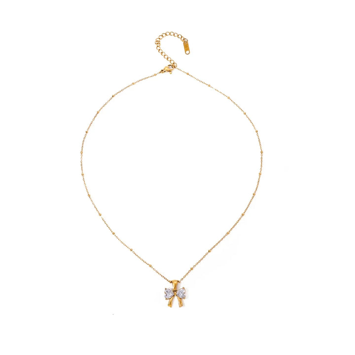 Skanto | Delikat Feminine Diamant Sløyfe Halskjede