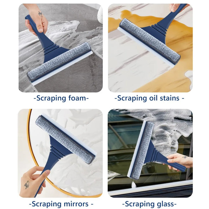 Skanto | FensterFlex 2-i-1 Vindusrenser | Justerbart teleskophåndtak | Klut og microfibermopp | For vinduer, glass og rammer