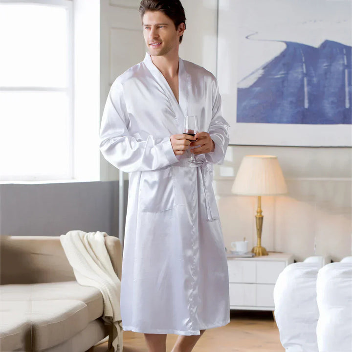 Skanto | RelaxWear Badekåpe - Elegant Sateng Badekåpe for Komfort