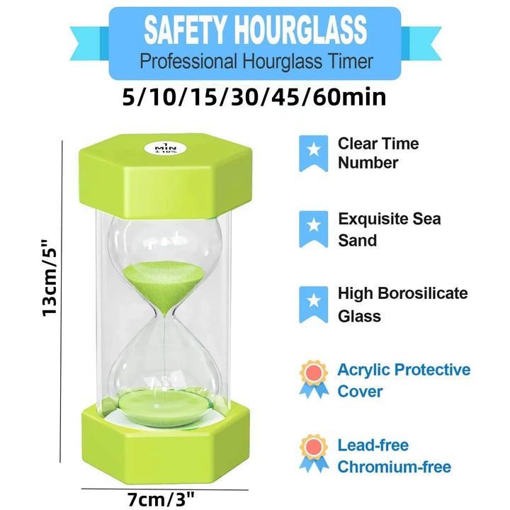 Hexagonal dekorativ timeglass – flere tidsalternativer og farger | Skanto