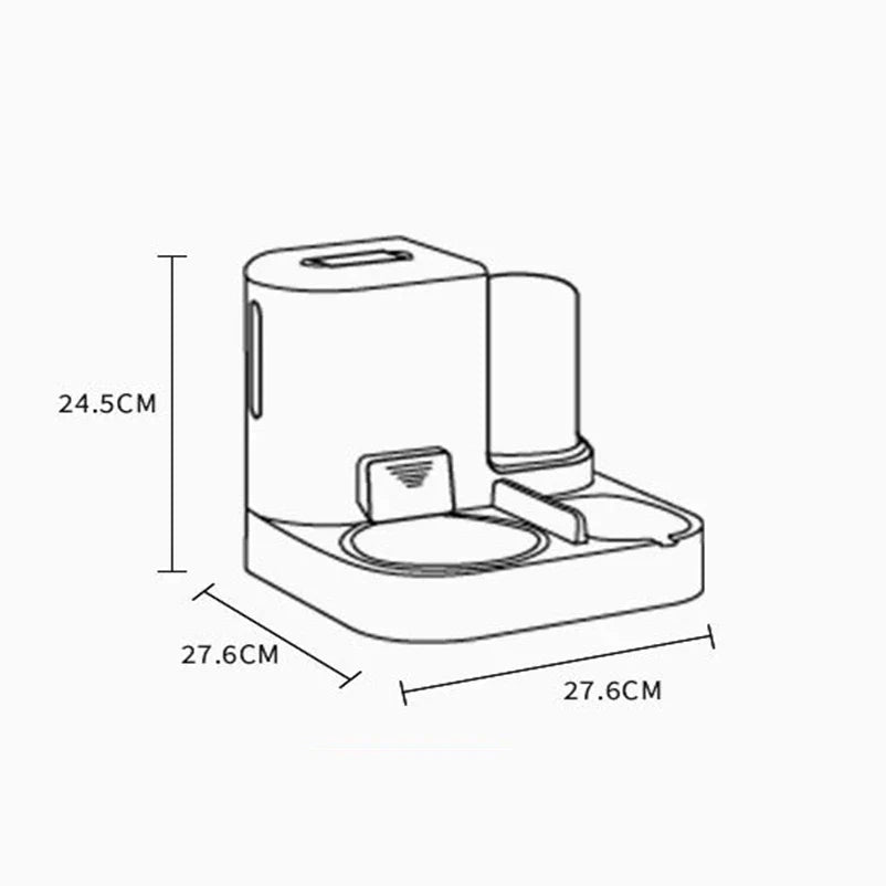 Norvo | Feedipet Mat & Vann Dispenser for Katter & Hunder | Automatisk Fylling | 2-i-1 Skålsett