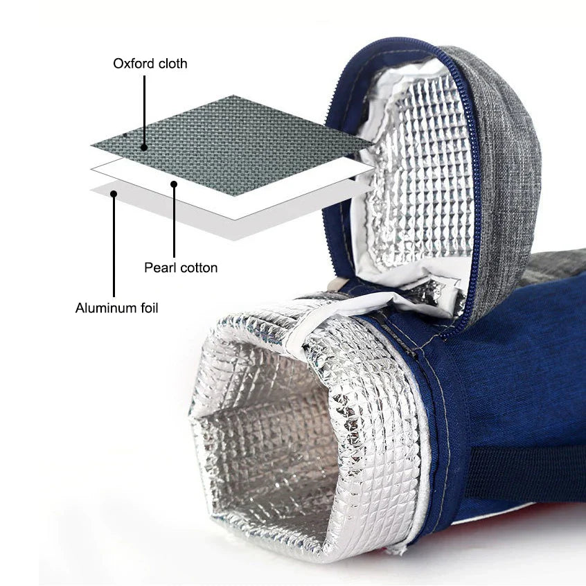 Norvo | Cooltiva Isolert Flaskeveske 10×10×29 cm | Bærbar Kjølebag laget av Oxford-stoff | For Reiser, Sport og Utendørs