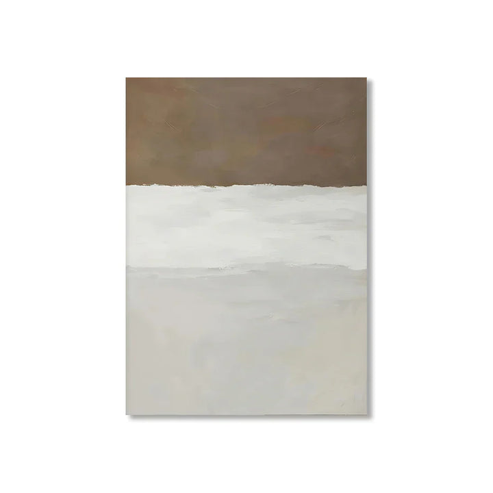 Abstract Brown Gray Beige Minimalist Geometric Wall Art Fine Art Canvas Prints Neutral Color Pictures for Modern Living Room Home Decor | Skanto