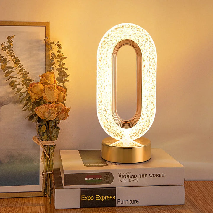 Skanto | Crystal LED bordlampe: Dimbar, USB-lading, Berøring & Fjernkontroll