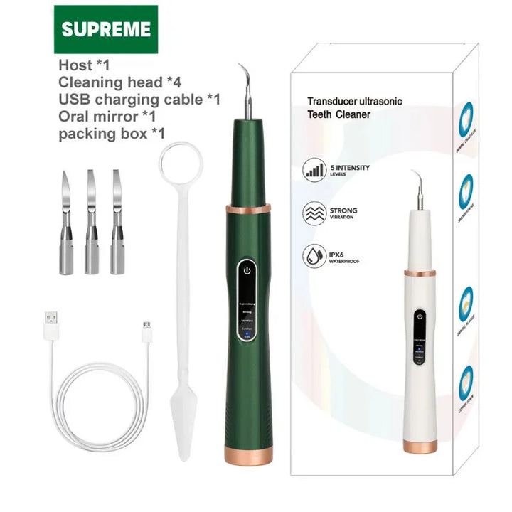 Skanto | DentoraSonic | Ultralyd tannpleieapparat for hunder og katter | 5-nivå tannsteinfjerner | USB-lading