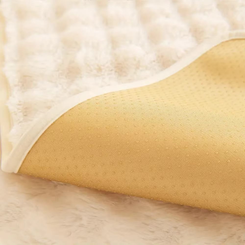Skanto | Plysj bobletekstuert kunstpels sofa trekk - Antiskli putetrekk for stue